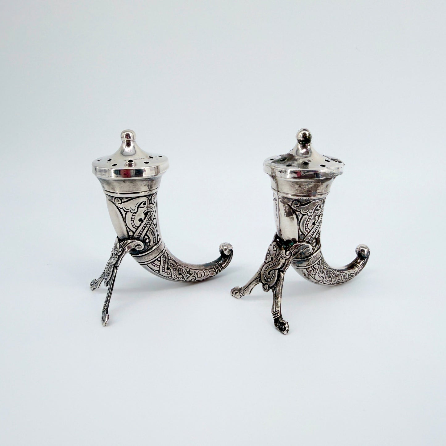 Pair of Antique Norwegian Silver Pepper Pots – Magnus Aase