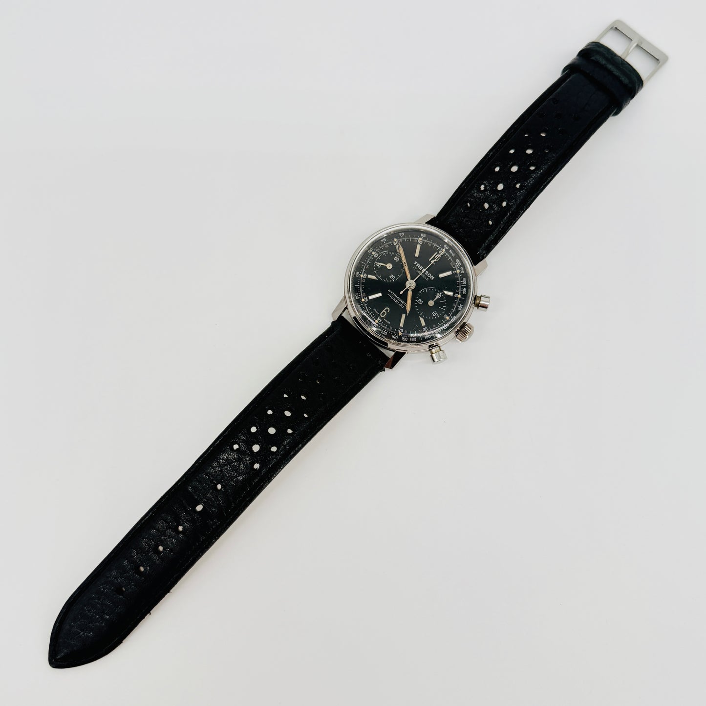 Vintage Freeson Black Dial Chronograph Watch - Landeron 48 - c.1960s