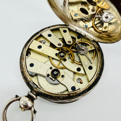 Antique Swiss 935 Silver Pocket Watch - Key Wound - Working