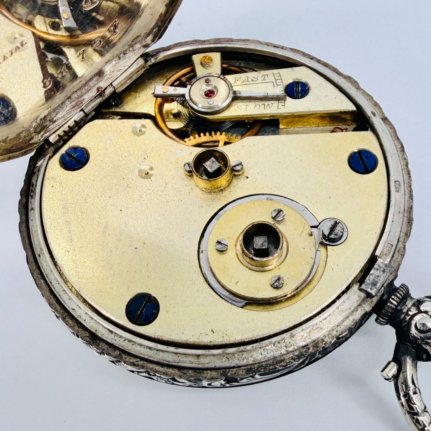 Antique Swiss 800 Silver Pocket Watch - Key Wound - Working