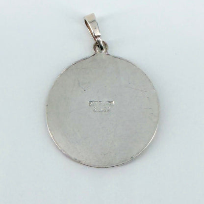 Vintage Sterling Silver St Christopher Pendant – 22mm – Diamond Cut Border