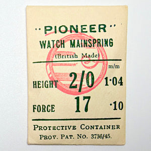 Pioneer Mainspring - H 1.04 mm × T 0.1 mm