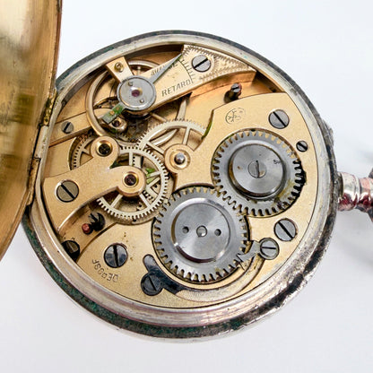 Antique Swiss / German Silver Pocket Watch -  8 Jewels - Working
