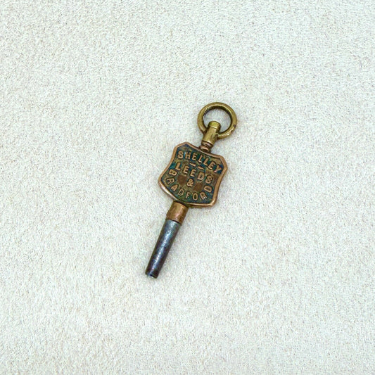 Antique Advertising Pocket Watch Winding Key – Shelley Leeds & Bradford – 1.4mm