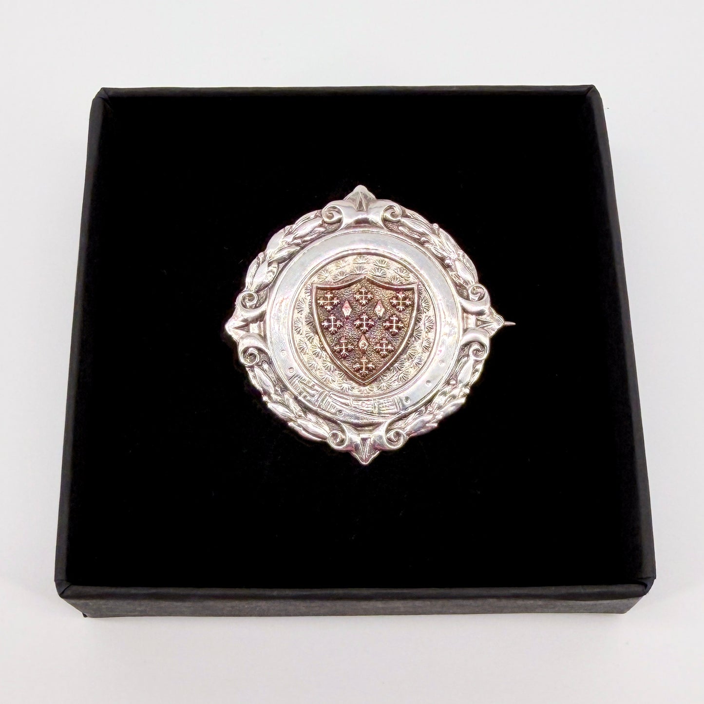 Antique Sterling Silver & Gilt Brooch – Birmingham 1927 – Charles Usher