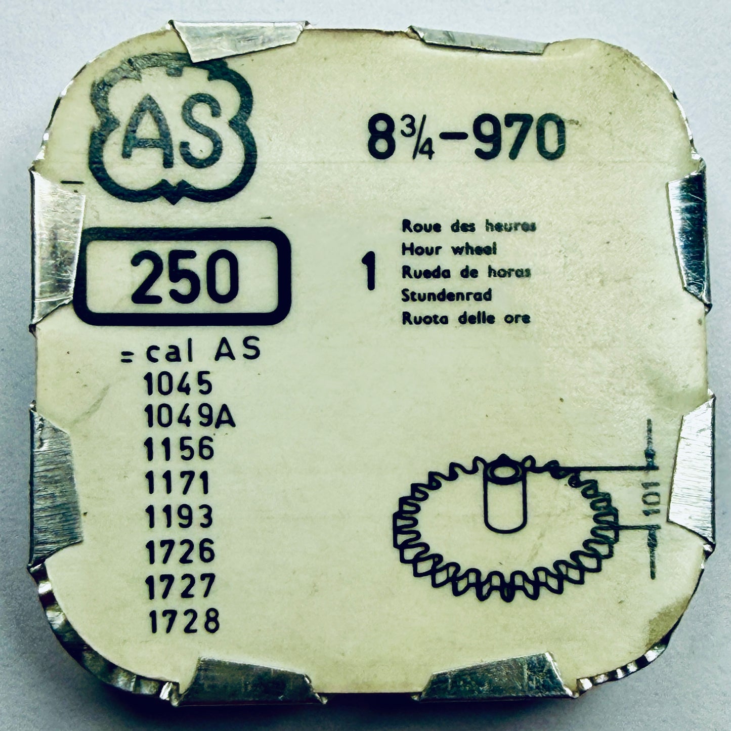 AS 970 – Hour Wheel, Height 1.01mm - 250