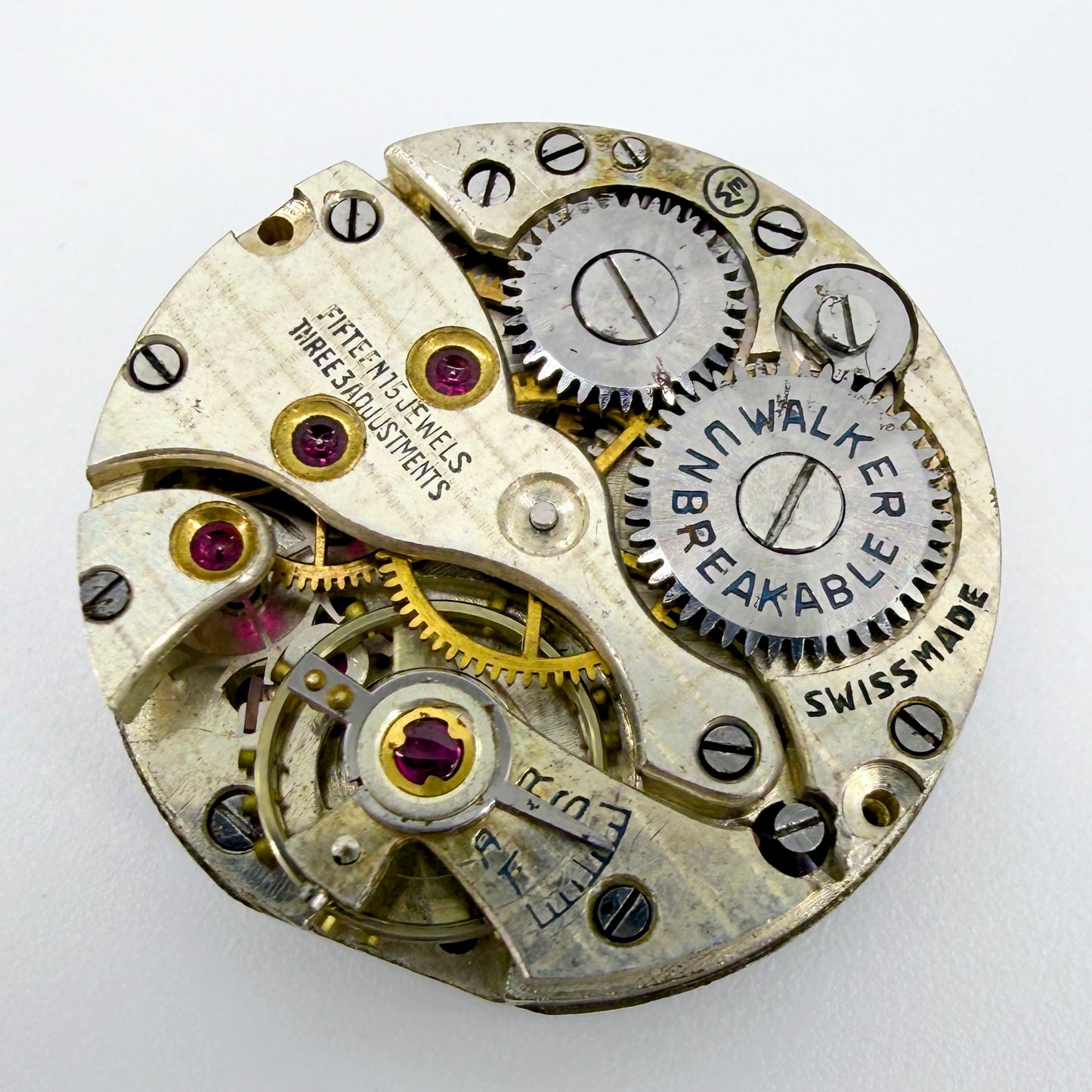 AS 676 “Walker Unbreakable” Watch Movement & Dial - 15 Jewel - Working