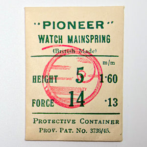 Pioneer Mainspring - H 1.6 mm × T 0.13 mm