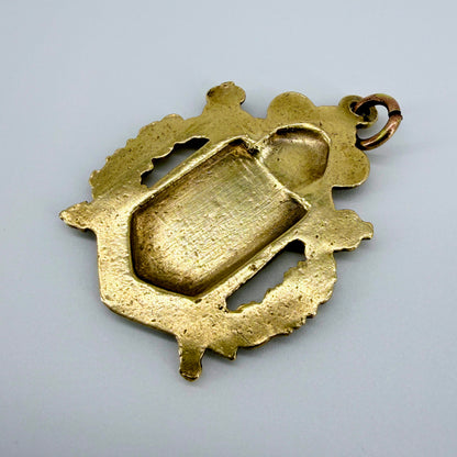 Antique Edward VII 1902 Enamel Fob Medal Pendant