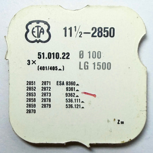 ETA 2850 - Winding Stem - 401 / 405 (51.010.22)