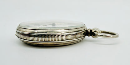 Antique Silver Cased Pocket Watch - Key Wound - Working