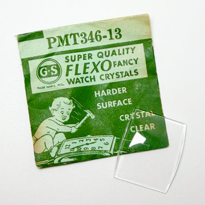 Tonneau / Barrel (PMT Series) - Bottom Edge Curved (Long Sides) - G-S Flexo Acrylic Watch Crystals - Vintage New Old Stock