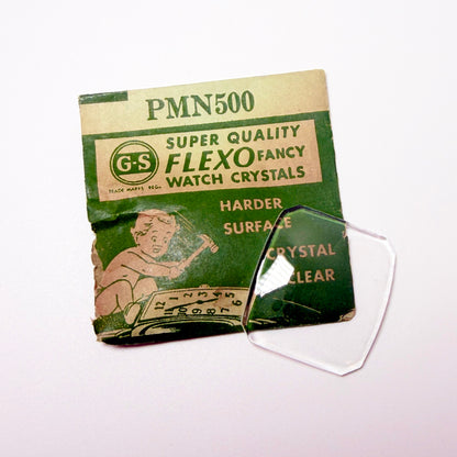 Octagon - Bottom Edge Curved (Both Sides) - G-S Flexo Acrylic Watch Crystals - Vintage New Old Stock