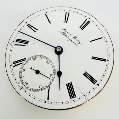 Antique Waltham Traveler Pocket Watch Movement - John Terry Nottingham 1902 -Spares/Repair