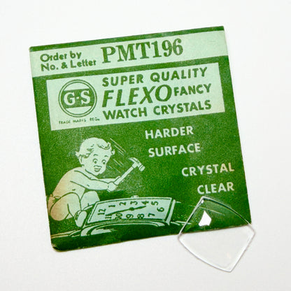 Tonneau / Barrel (PMT Series) - Bottom Edge Curved (Short Sides) - G-S Flexo Acrylic Watch Crystals - Vintage New Old Stock