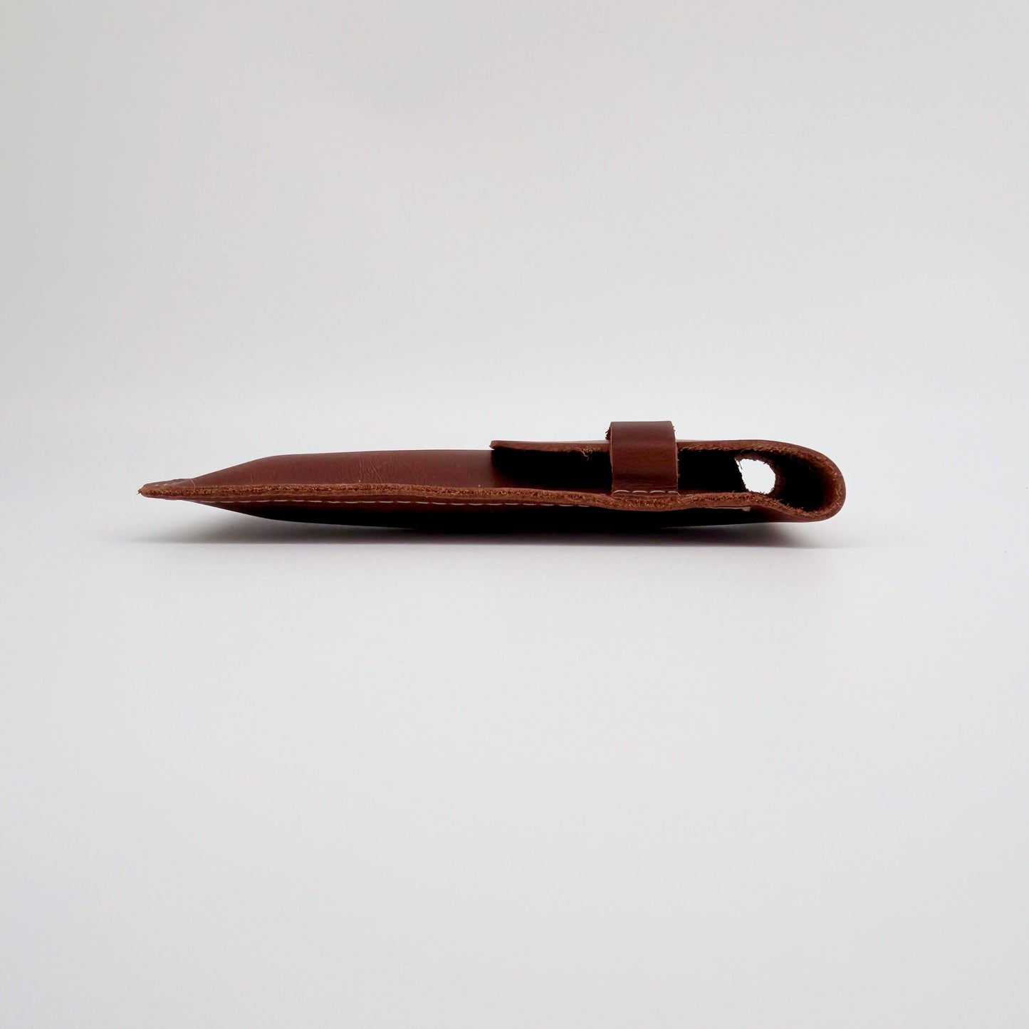 Handmade Genuine Leather Watch Sleeve / Pen Case – Medium Brown Travel Pouch
