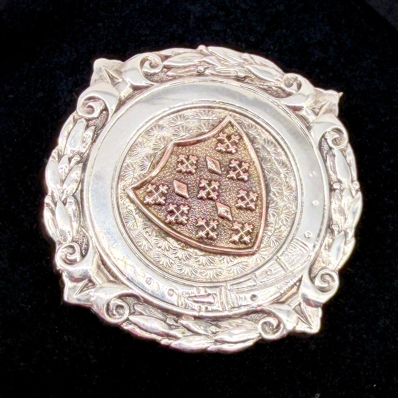 Antique Sterling Silver & Gilt Brooch – Birmingham 1927 – Charles Usher