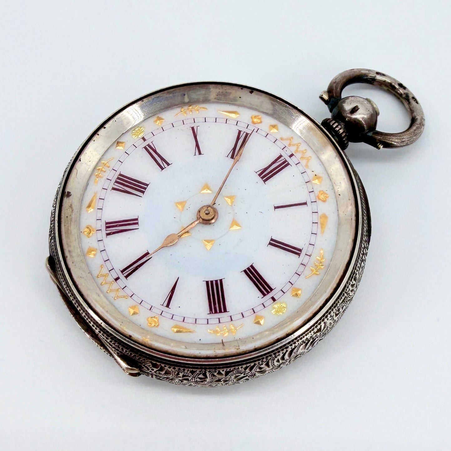 Antique Swiss Silver Cased Pocket Watch - Working