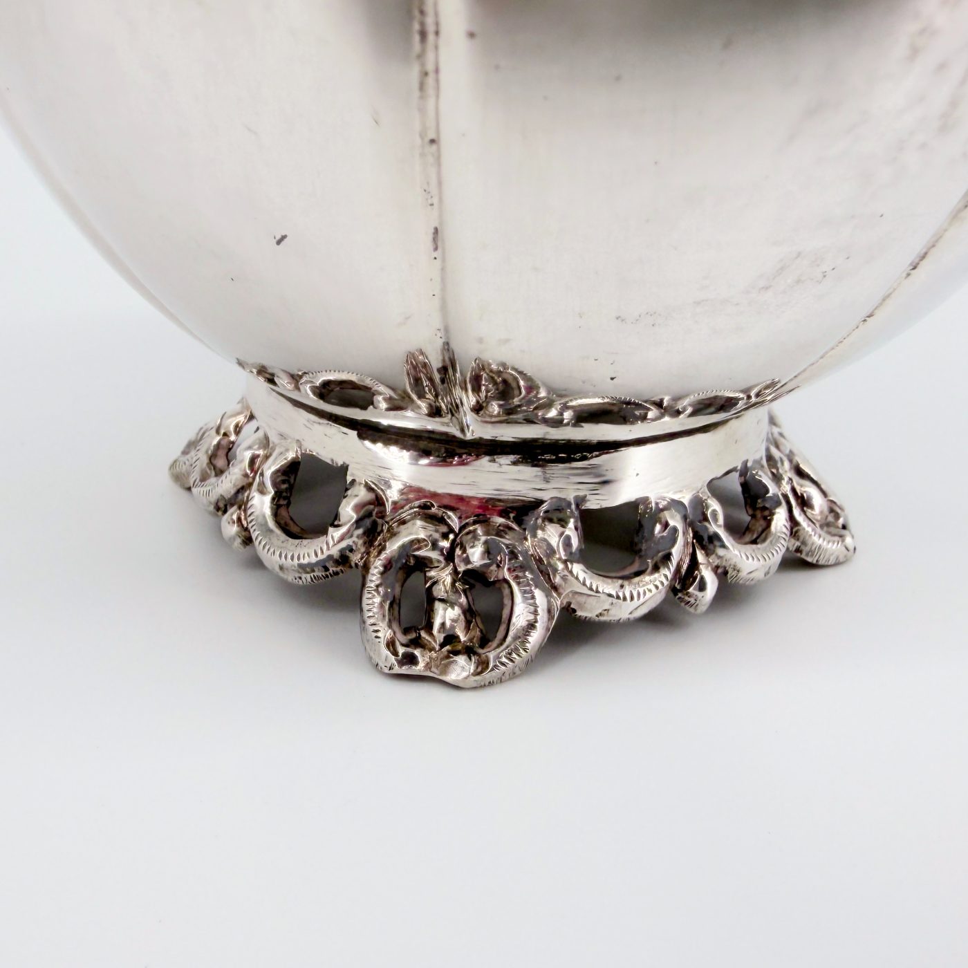Antique Silver Bowl with Ornate Foot, Base Stamped Silver, 93mm - image 9