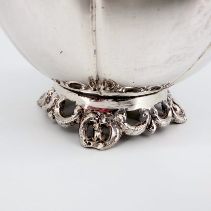 Antique Silver Bowl with Ornate Foot, Base Stamped Silver, 93mm - image 9
