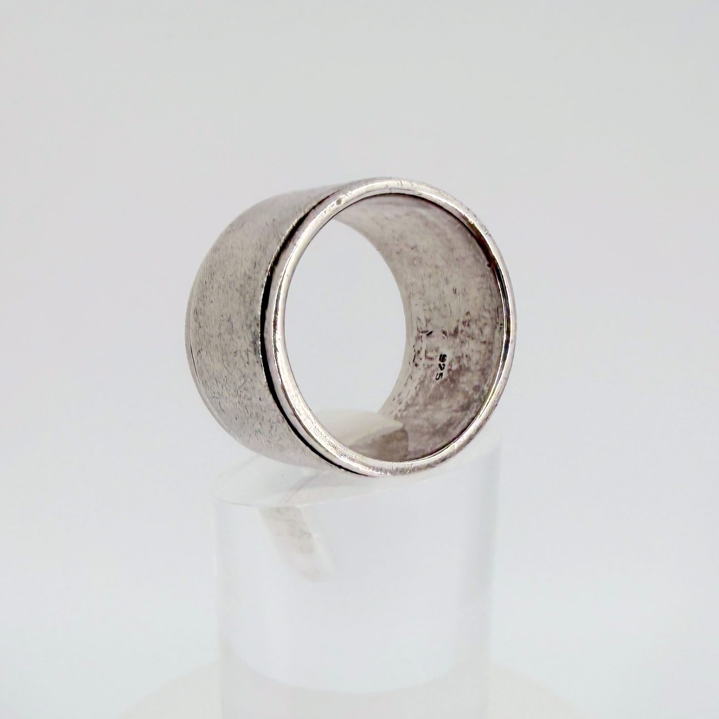 Vintage Sterling Silver Spinner Ring – Wide Band, UK T 1/2 - image 4