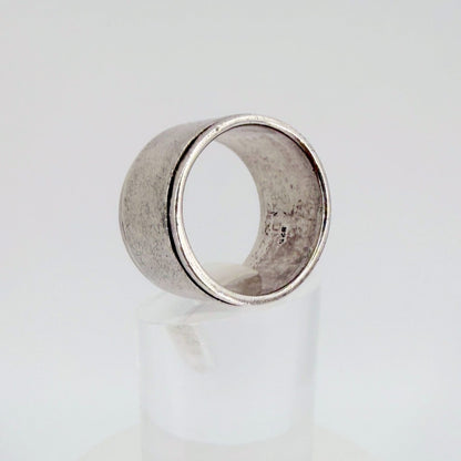 Vintage Sterling Silver Spinner Ring – Wide Band, UK T 1/2 - image 4