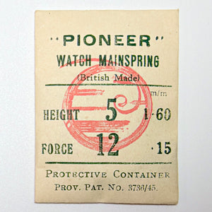 Pioneer Mainspring - H 1.6 mm × T 0.15 mm