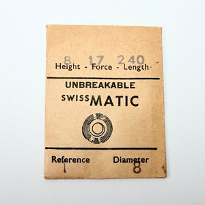 Swissmatic Mainspring - H 1.8 × T 0.1 × L 240 × D 8 mm