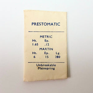 Prestomatic Mainspring - H 1.65 × T 0.12 × L 280 mm