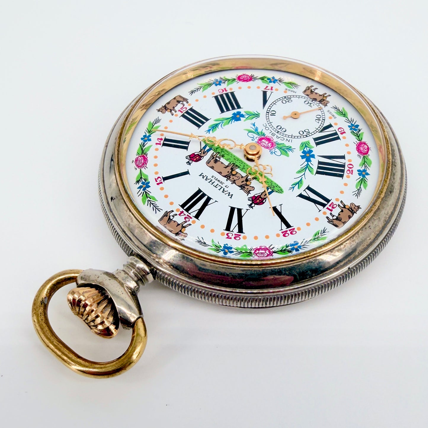 Waltham 17 Jewel Pocket Watch – Swiss Unitas Movement – Working