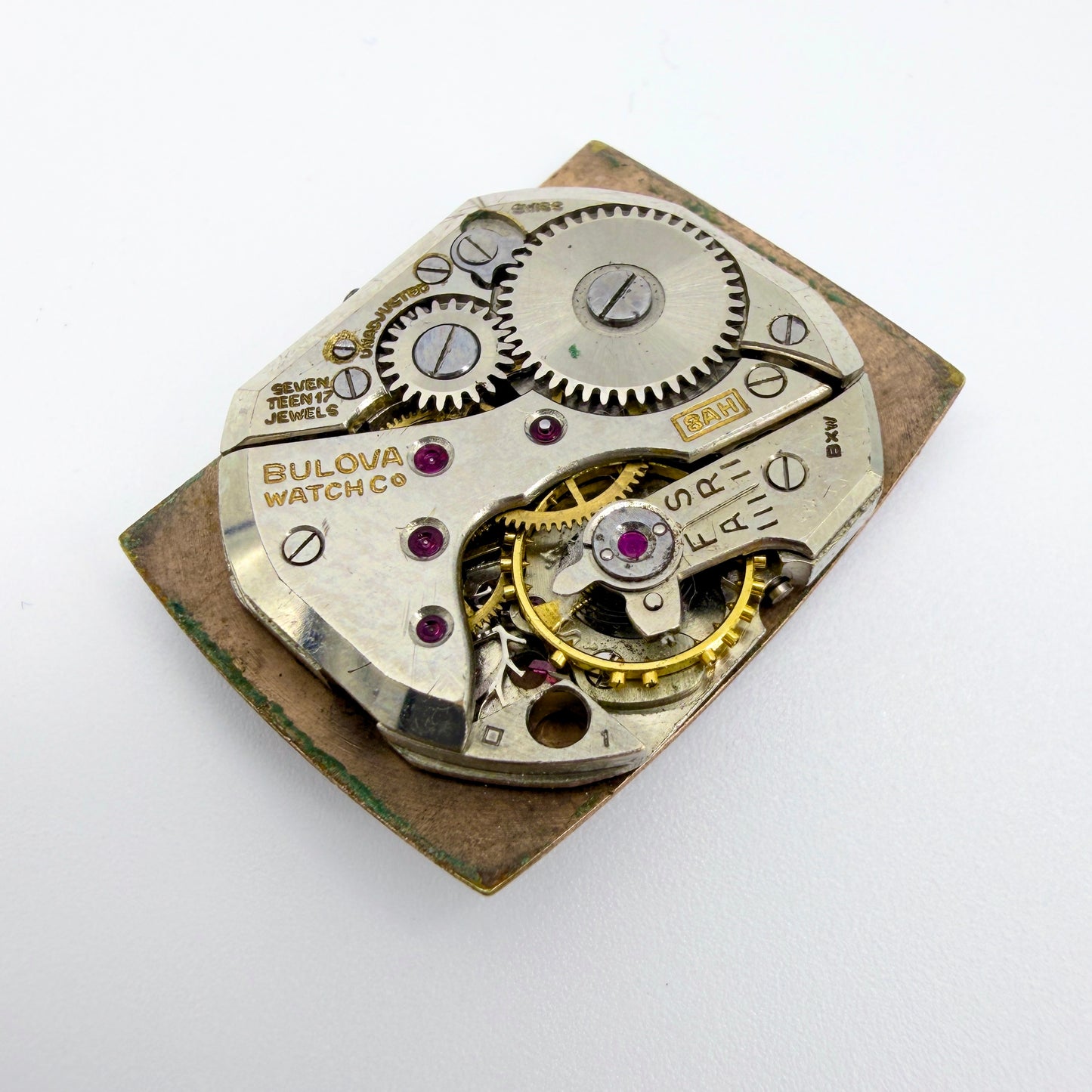 Bulova 8AH Curved Watch Movement & Dial – 17 Jewel – Spares or Repair