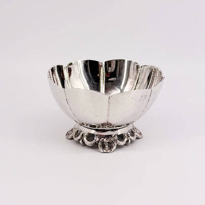 Antique Silver Bowl with Ornate Foot, Base Stamped Silver, 93mm - image 8