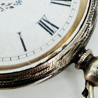 Antique Swiss 935 Silver Pocket Watch - Key Wound - Working