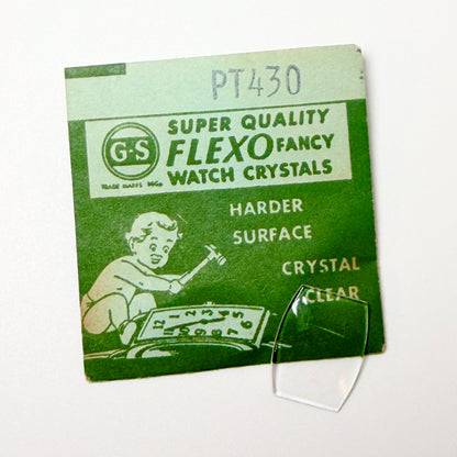 Tonneau / Barrel (PT Series) - Bottom Edges Flat - G-S Flexo Acrylic Watch Crystals - Vintage New Old Stock