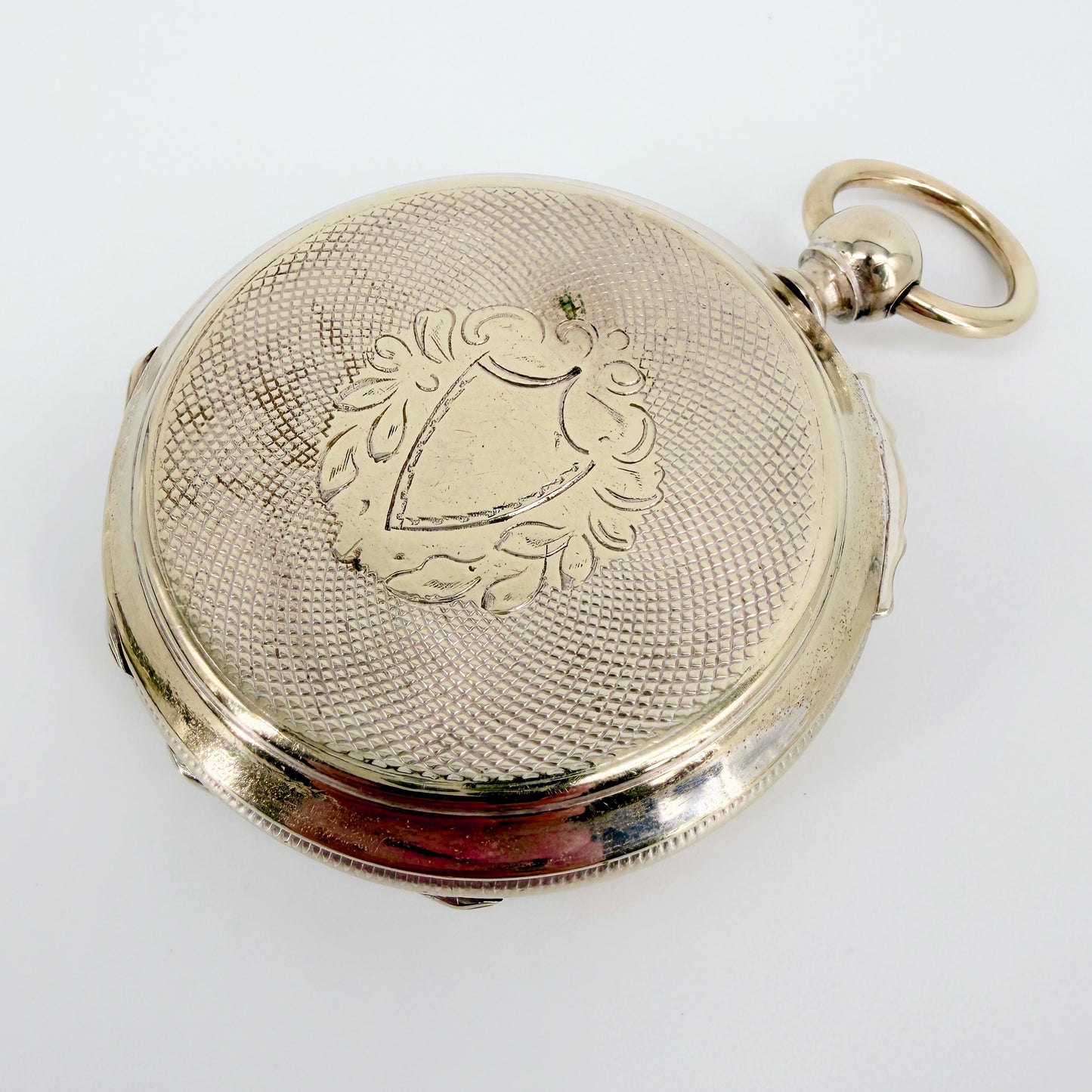 Antique Swiss Key Wound Pocket Watch – Silver Plated Case – Working
