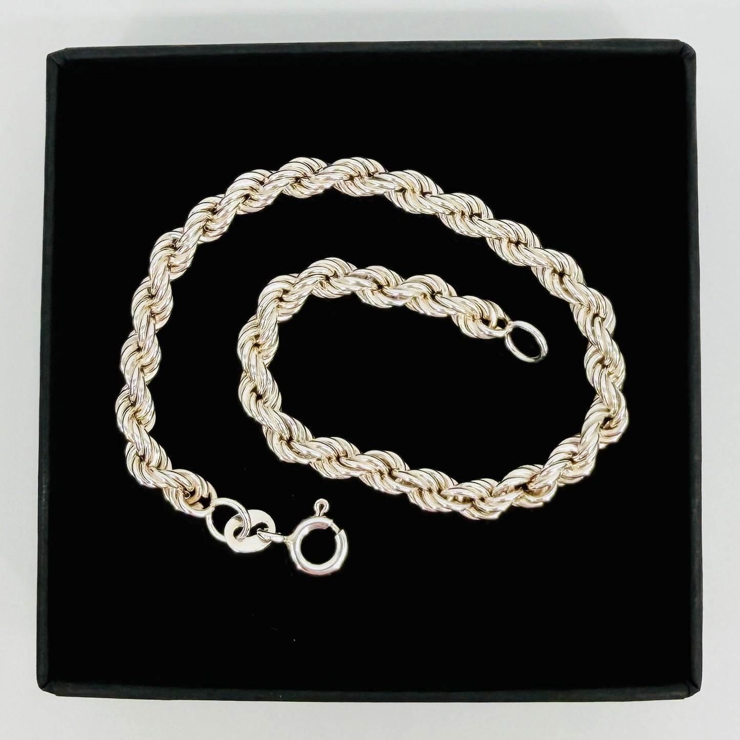 Brand New 925 Sterling Silver Rope Chain Bracelet