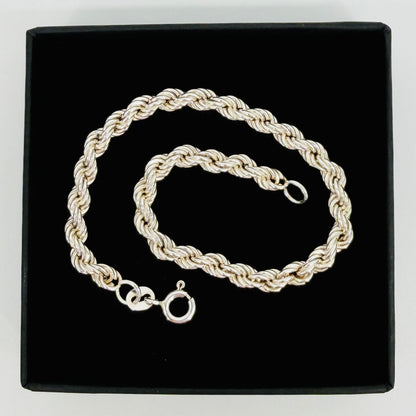 Brand New 925 Sterling Silver Rope Chain Bracelet