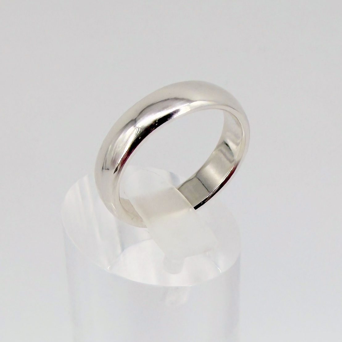 Sterling Silver Traditional D-Profile Wedding Ring, UK Hallmarks, Size R - image 6