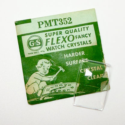 Tonneau / Barrel (PMT Series) - Bottom Edge Curved (Long Sides) - G-S Flexo Acrylic Watch Crystals - Vintage New Old Stock
