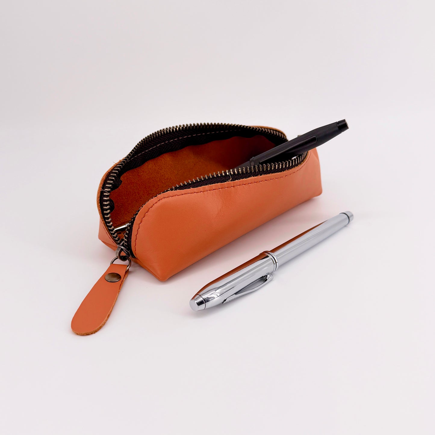 Handmade Genuine Leather Pencil Case – Zip Pouch – Choice of 3 Colours
