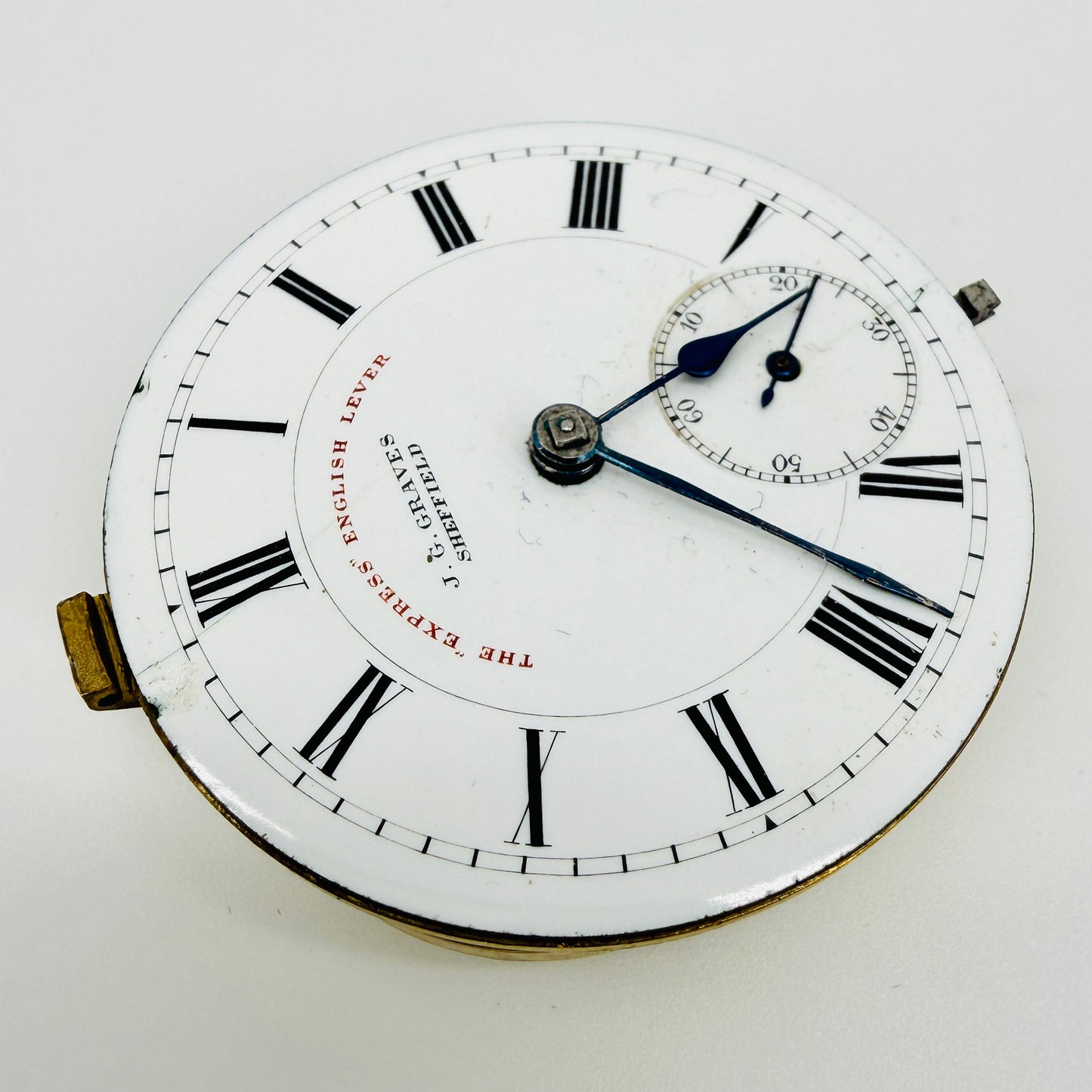 Antique J.G. Graves Sheffield Pocket Watch Movement English Lever - Working - 44.7mm