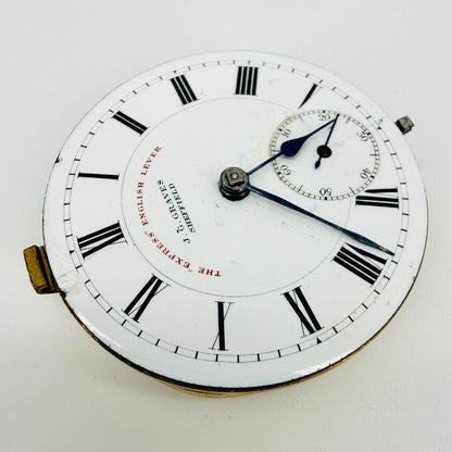 Antique J.G. Graves Sheffield Pocket Watch Movement English Lever - Working - 44.7mm