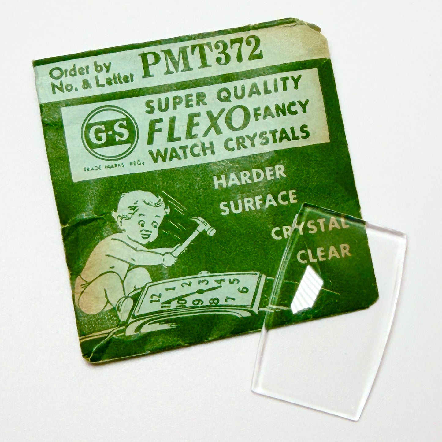 Tonneau / Barrel (PMT Series) - Bottom Edge Curved (Long Sides) - G-S Flexo Acrylic Watch Crystals - Vintage New Old Stock