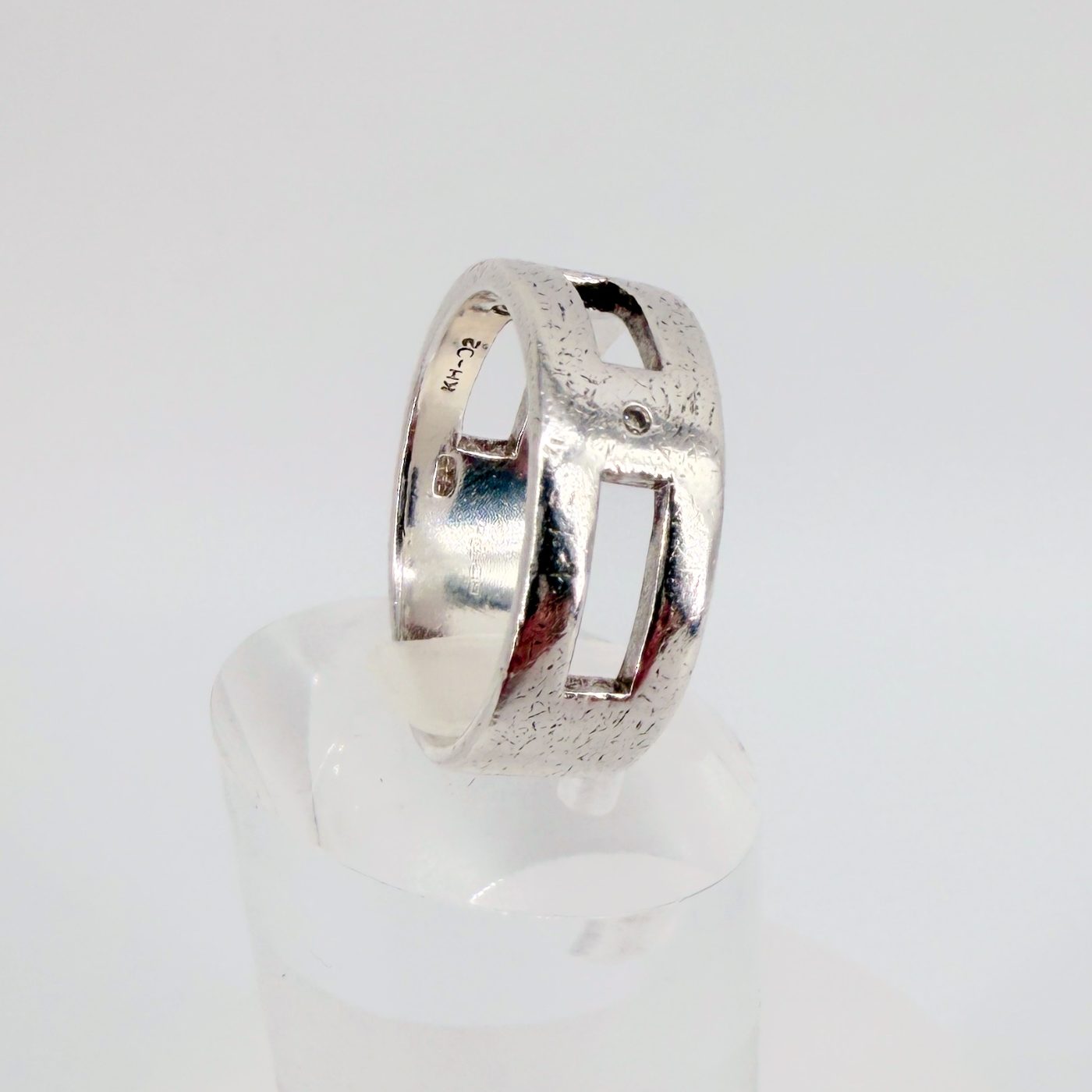 Vintage Kit Heath Sterling Silver & Diamond Ring, London Hallmark, UK Size T - image 7