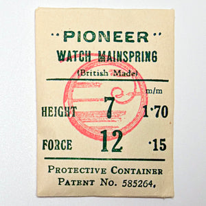 Pioneer Mainspring - H 1.7 mm × T 0.15 mm