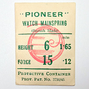Pioneer Mainspring - H 1.65 mm × T 0.12 mm