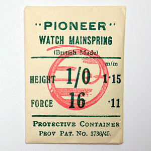 Pioneer Mainspring - H 1.15 mm × T 0.11 mm