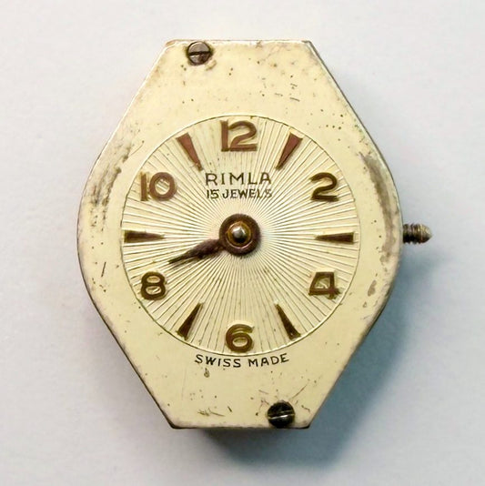 Rimla 15 Jewels Swiss Watch Movement – 17.7mm x 15mm, Faulty Balance - image 1