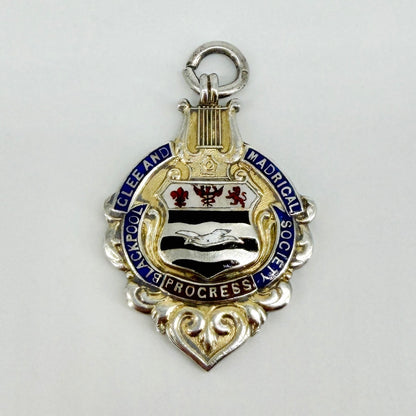 Antique Sterling Silver Enamel Fob Medal – Queen’s Hall Concert - 1906