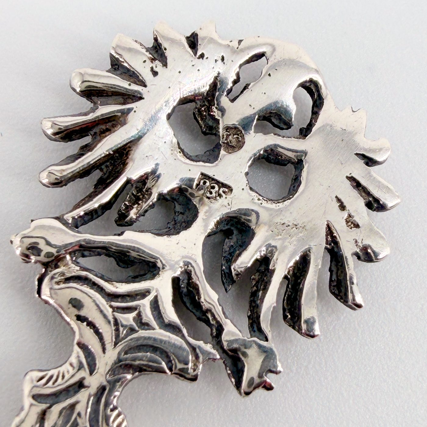 Austrian 835 Silver Tea Spoon, Linz Assay, Heraldic Eagle Finial, c.20th Century - image 9